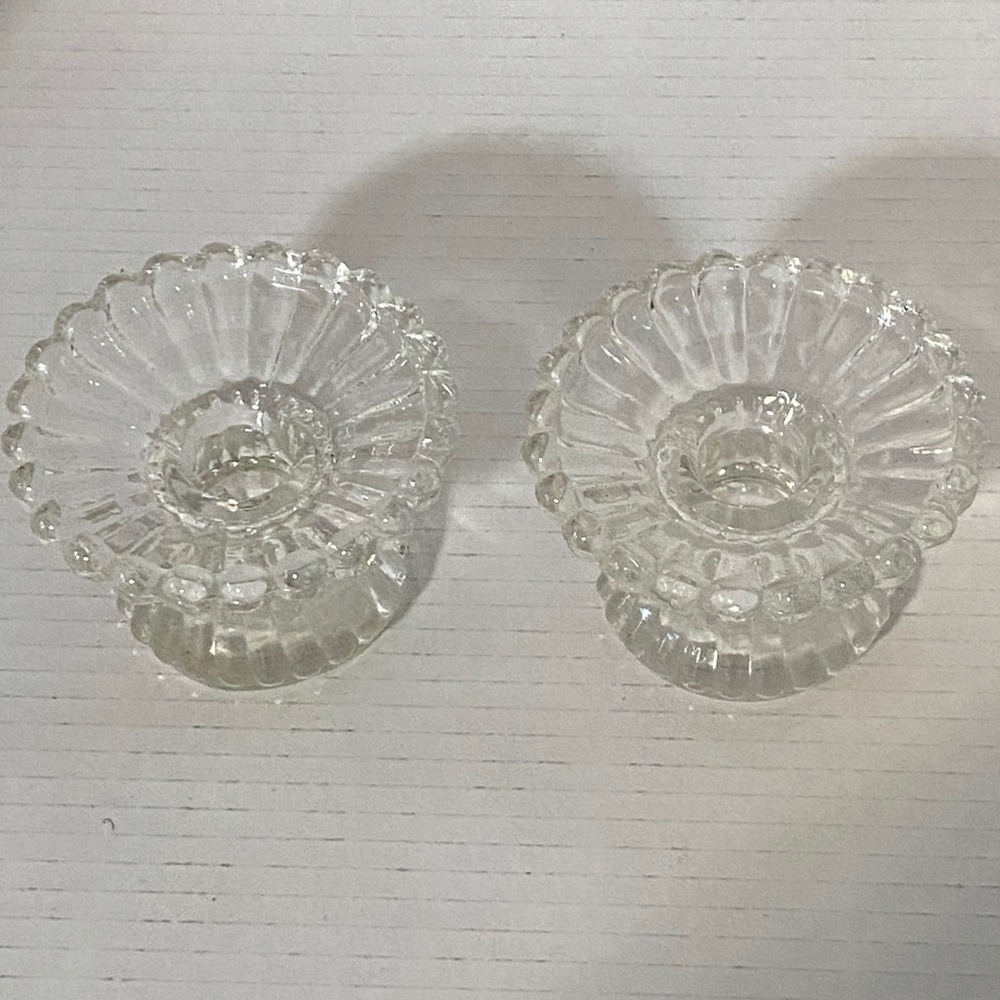 PartyLite Glass Candle Holder Set of 2